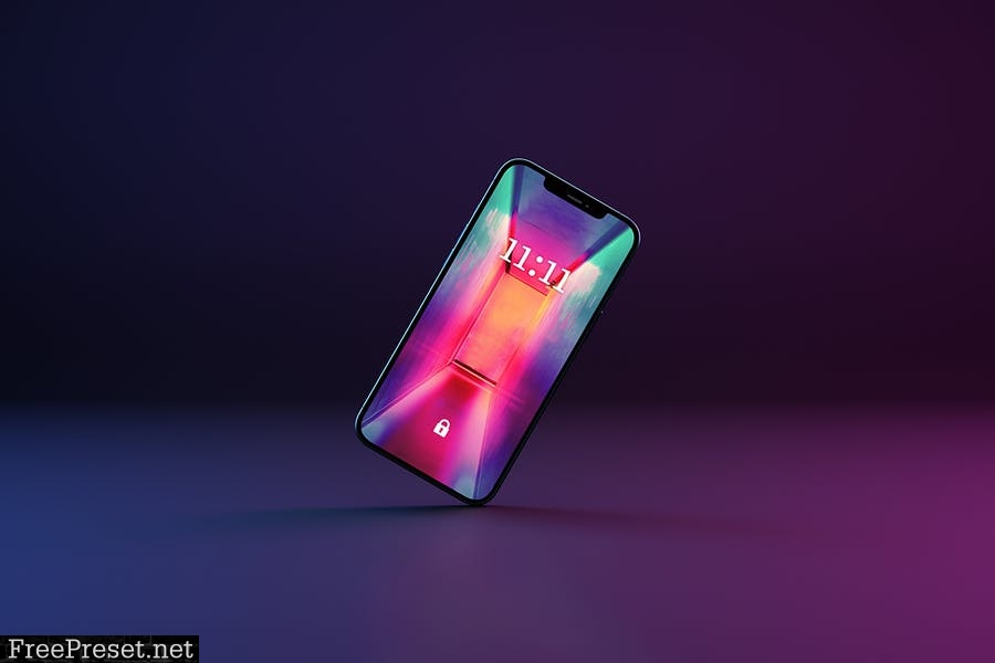 Neon iPhone Screen Mockup