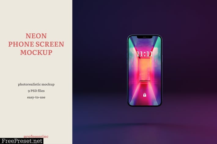 Neon iPhone Screen Mockup