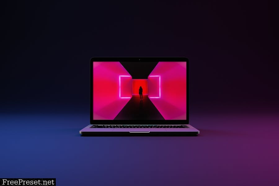 Neon Laptop Mockup