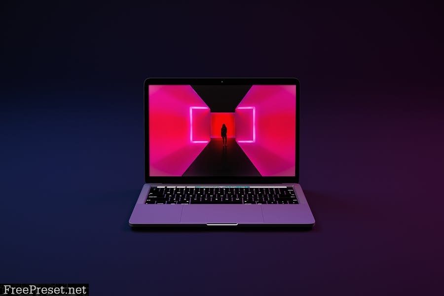 Neon Laptop Mockup