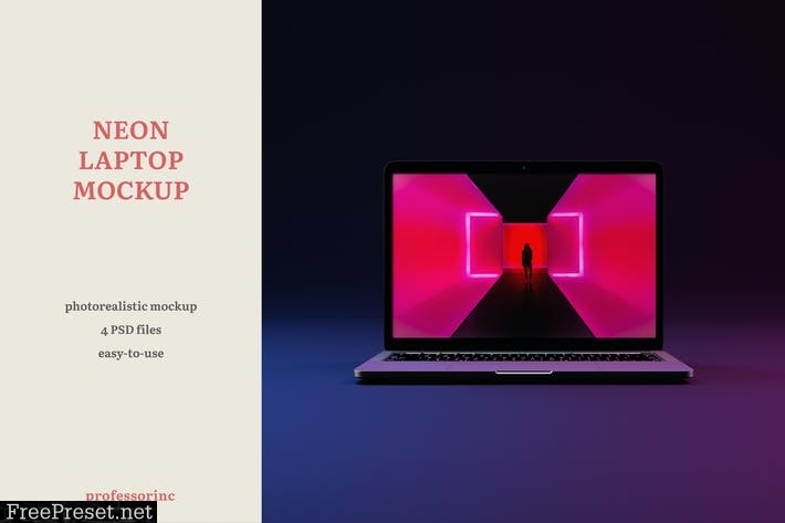 Neon Laptop Mockup