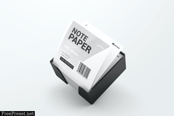 Note Paper Cube Plastic Holder Mockup 02