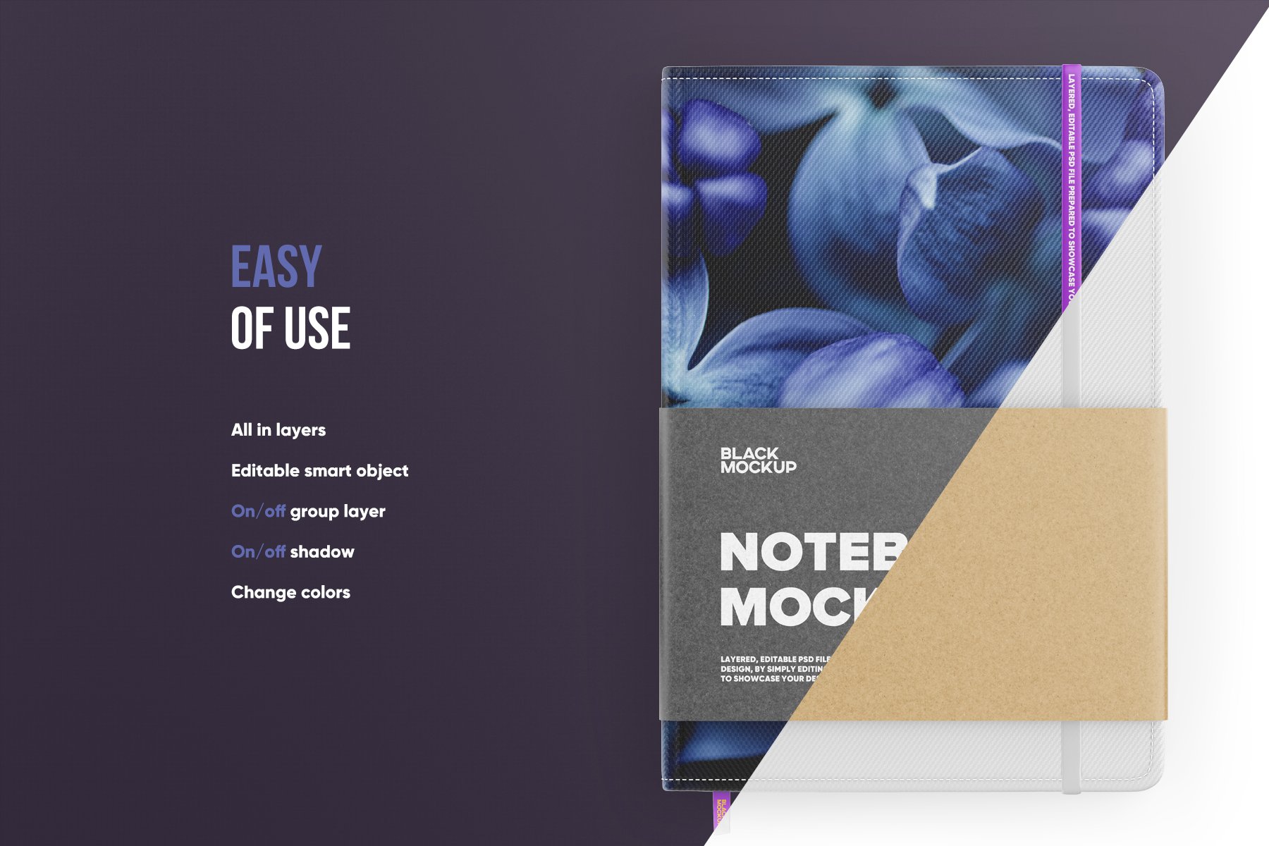 Notebook in craft packaging mockup 5861073