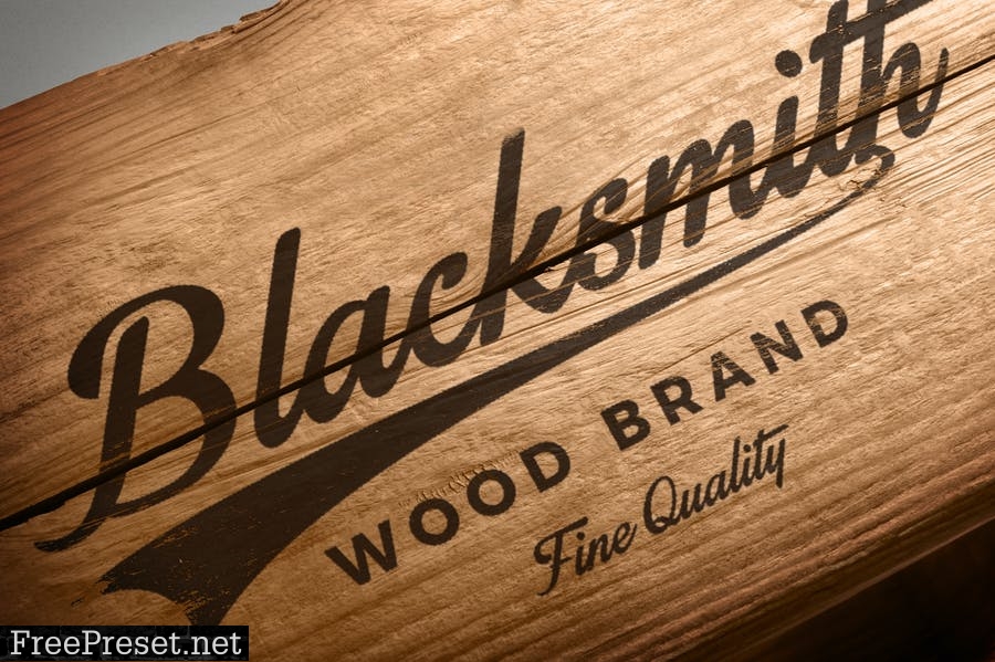 Old Grunge Wood Logo Mockup 6GZMZCE