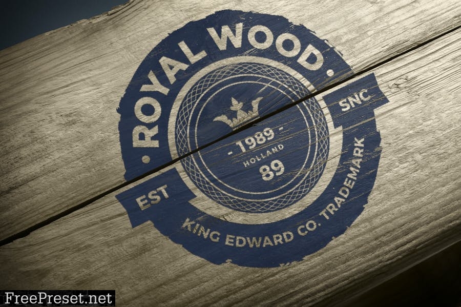 Old Grunge Wood Logo Mockup 6GZMZCE