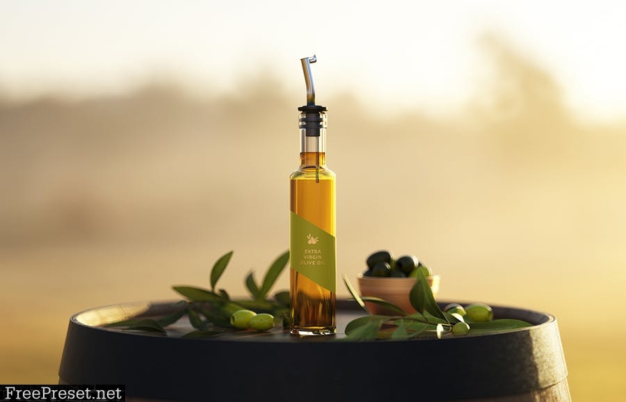 Olive Oil Bottle Mockup - Set 2