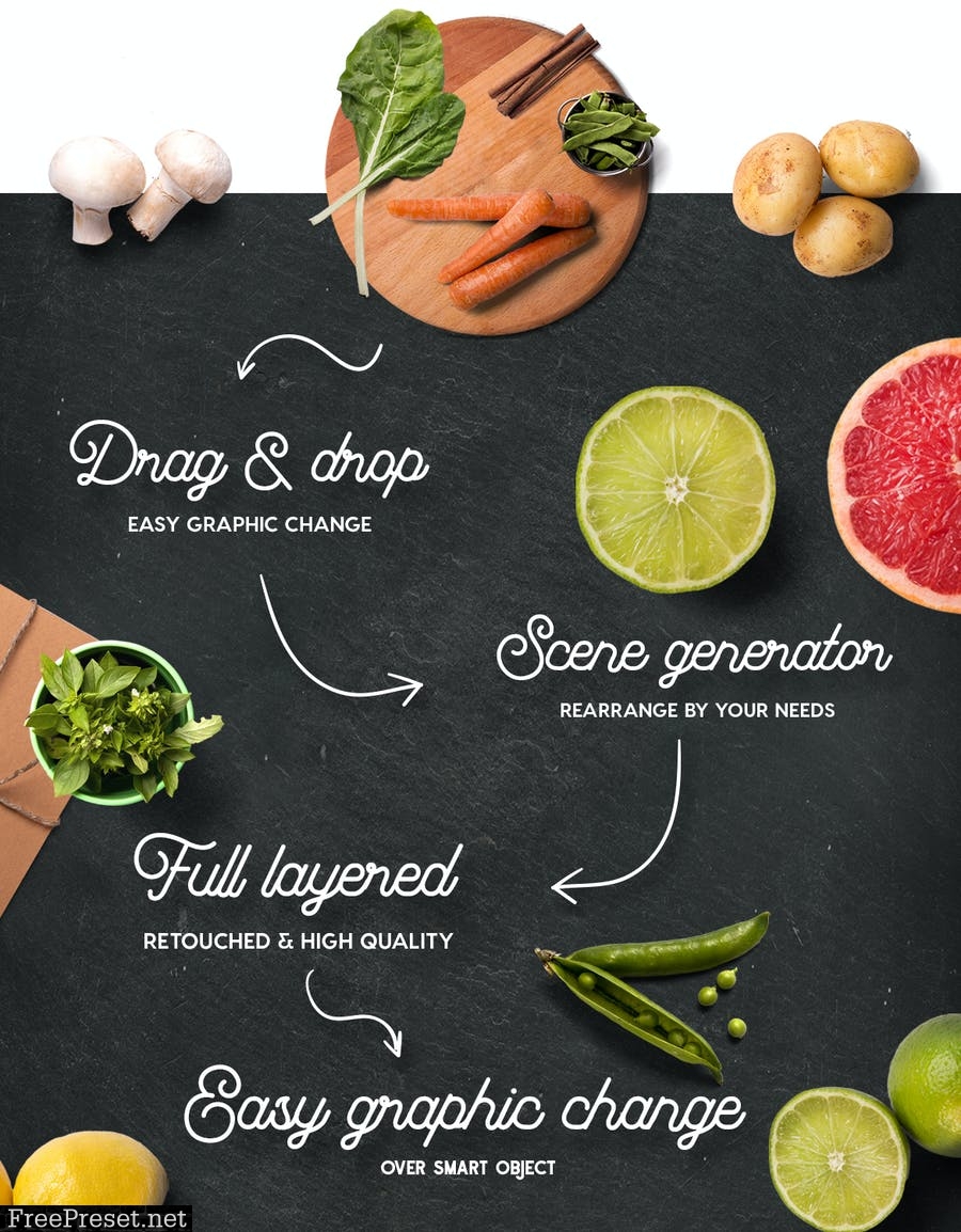 Organic Food Mockup & Hero Images Scene Generator 77TXKM