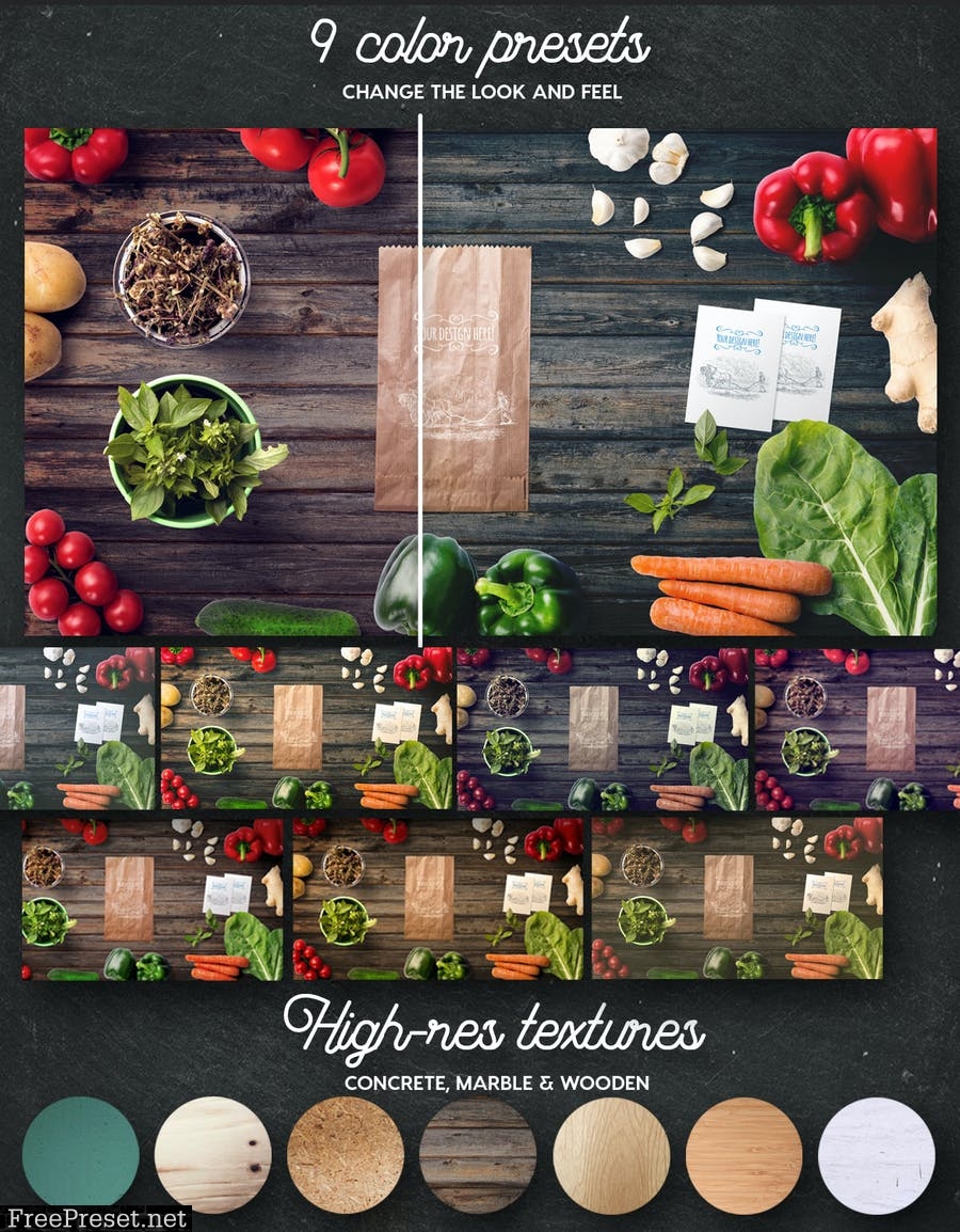 Organic Food Mockup & Hero Images Scene Generator 77TXKM