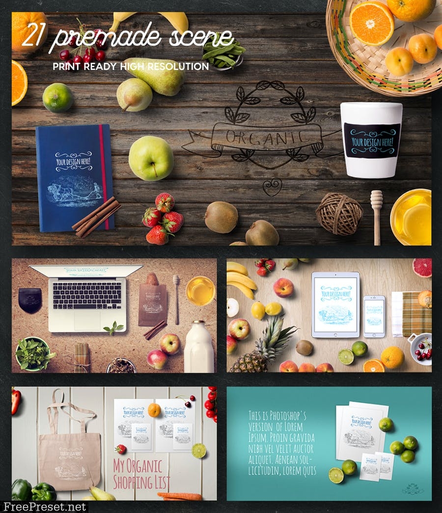 Organic Food Mockup & Hero Images Scene Generator 77TXKM