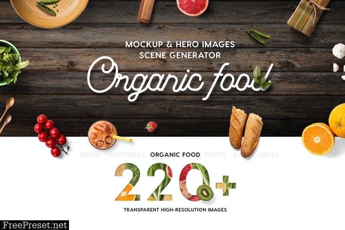 Organic Food Mockup & Hero Images Scene Generator 77TXKM