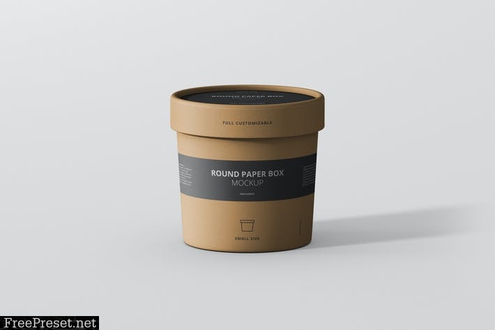 Paper Box Mockup Round - Small Size