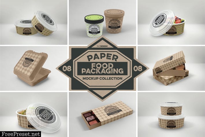 Download Paper Food Box Packaging Mockups Vol 08