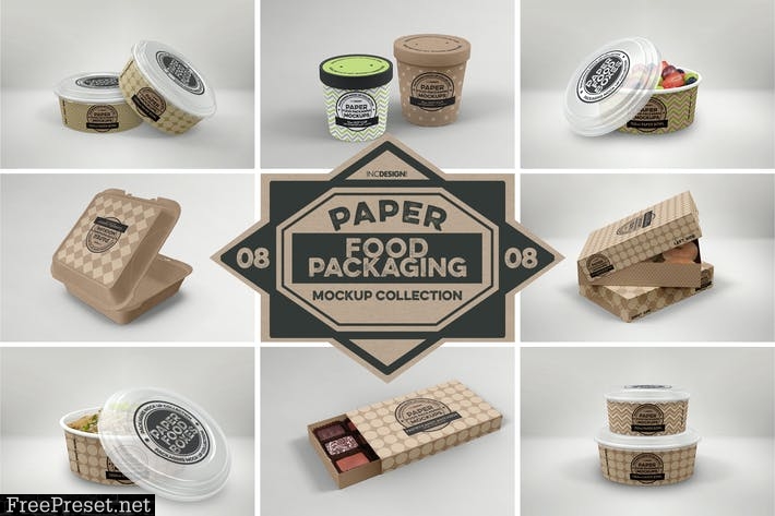 Paper Food Box Packaging Mockups Vol. 08