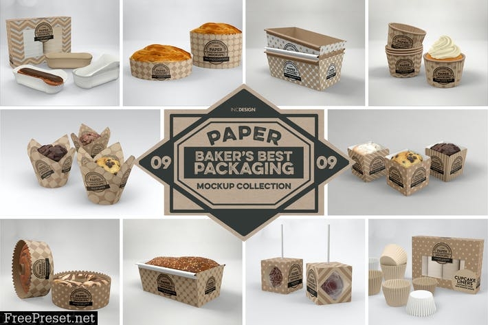 Paper Food Packaging Mockups Vol.9