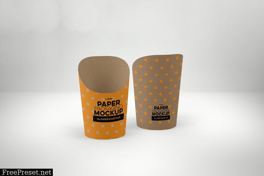 Paper Scoop Cups Packaging Mockup NH4473P