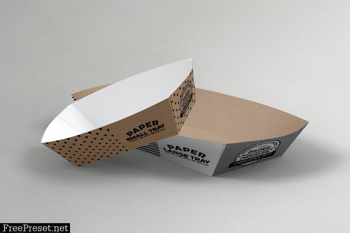 Paper Takeout Trays Packaging Mockup