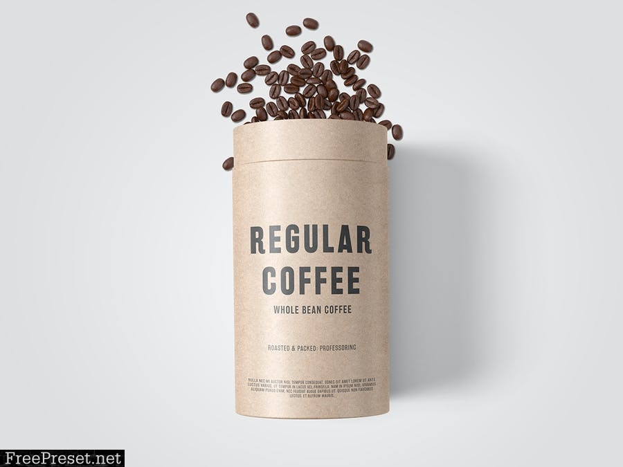 Paper Tube Coffee Package Mock Up