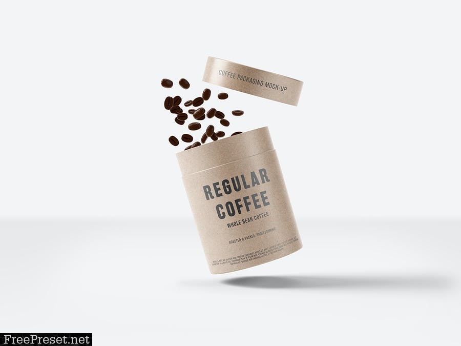 Paper Tube Coffee Packaging Mock-Up Set 2