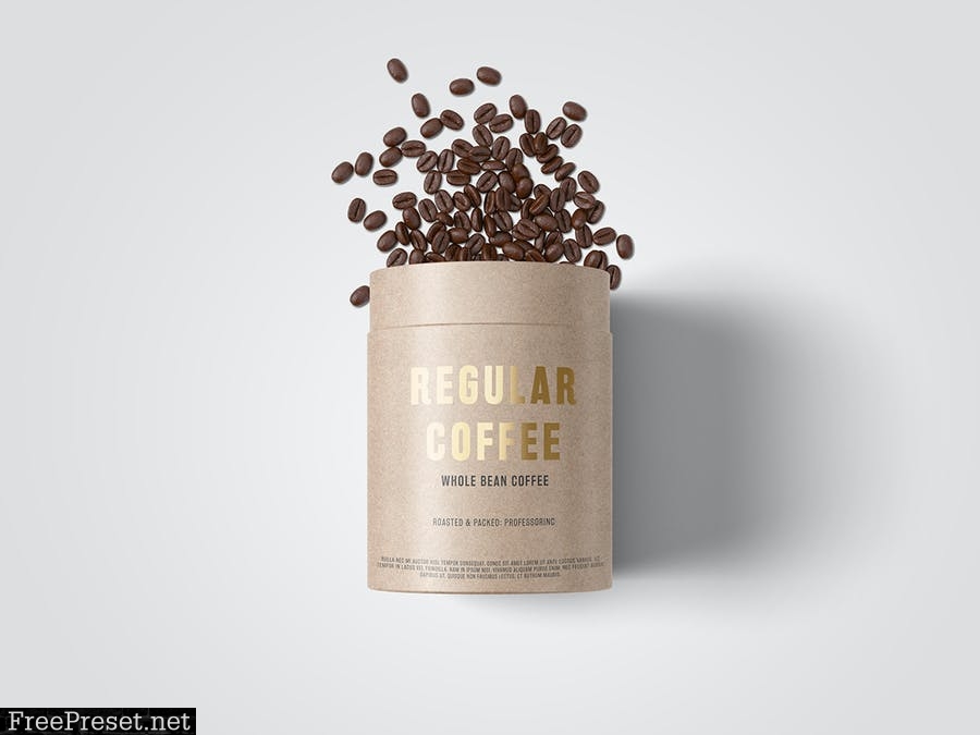 Paper Tube Coffee Packaging Mock-Up Set 2