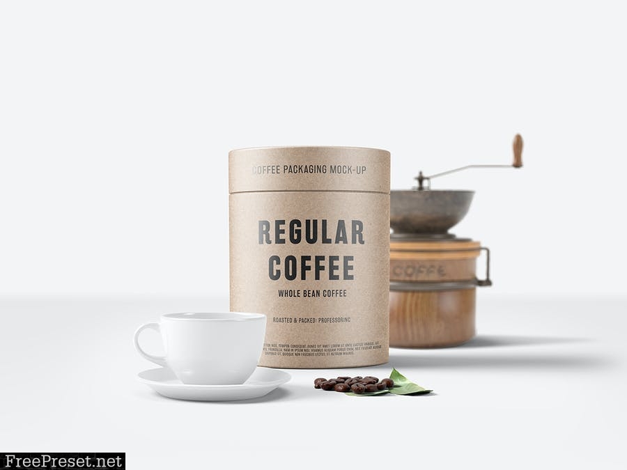 Paper Tube Coffee Packaging Mock-Up Set 2