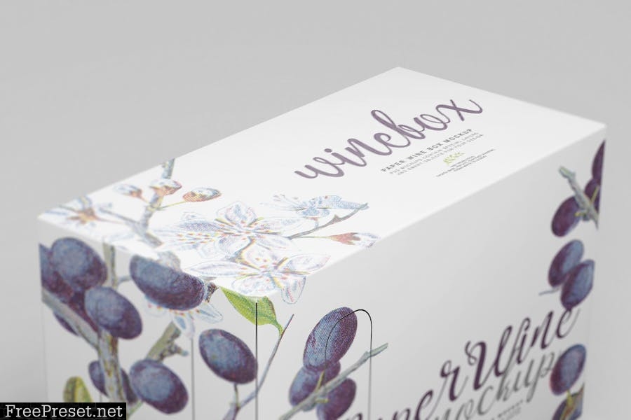 Paper Wine Box Mockup UWNZ9L