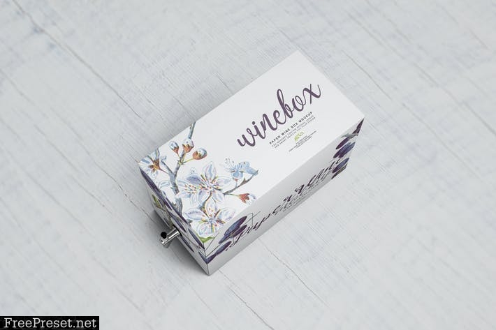 Paper Wine Box Mockup UWNZ9L