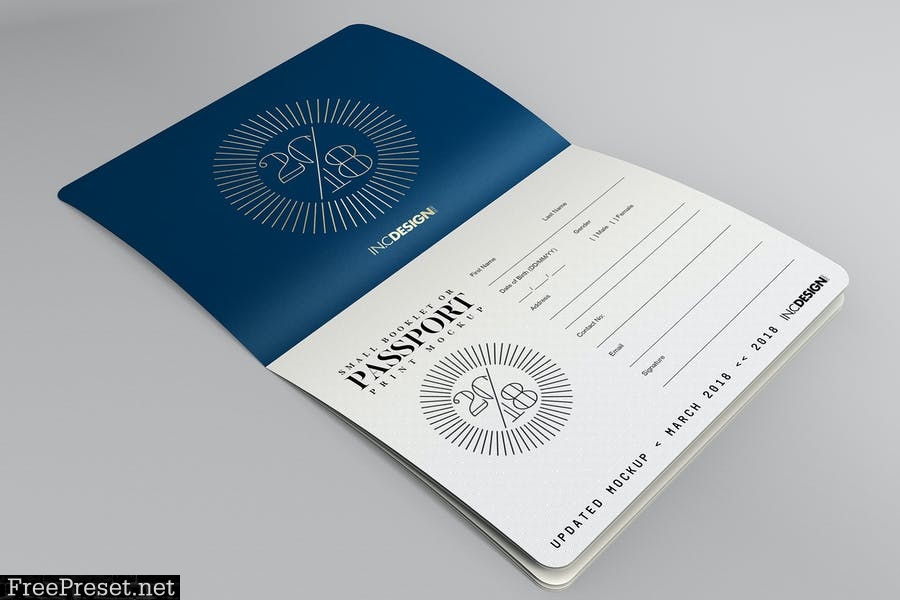 Passport Booklet Photo Realistic MockUp