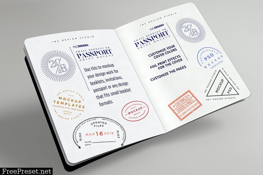 Passport Booklet Photo Realistic MockUp