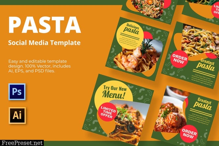 Pasta Vol2 Social Media Template FBLCHM7