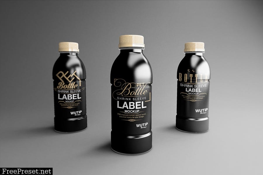 PET Bottle/ Shrink Sleeve Label Mockup