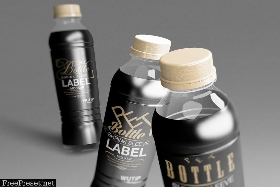 PET Bottle/ Shrink Sleeve Label Mockup