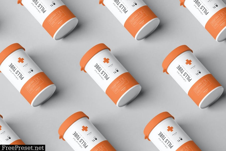 Pills Tube & Box Mock-up