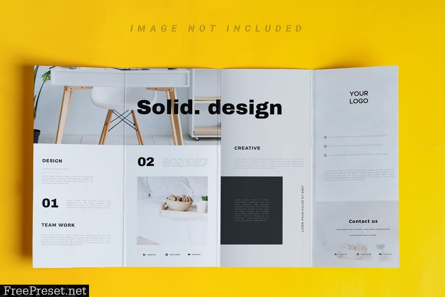 Presentation product Mockup on Yellow