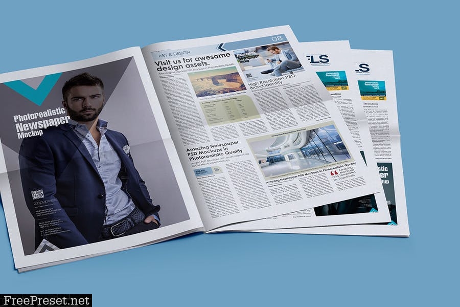 Professional Newspaper PSD Mockups