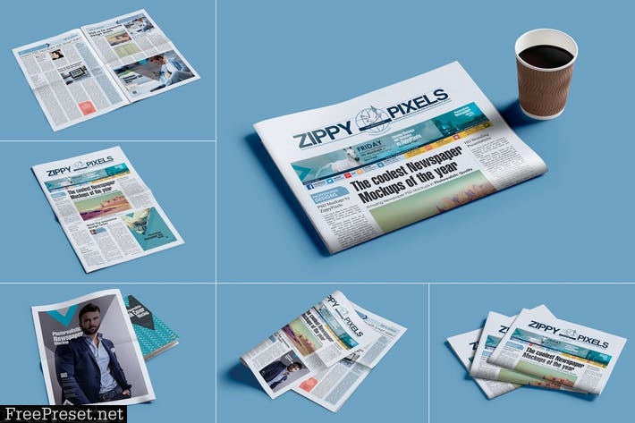 Professional Newspaper PSD Mockups 6C7DSG