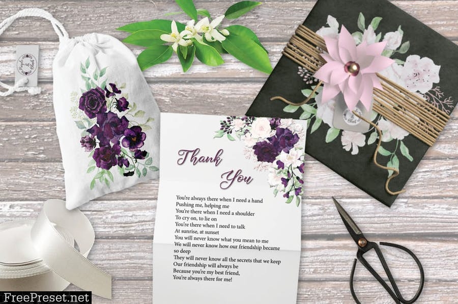 Purple and Blush Watercolor Design Set CF3GL3K