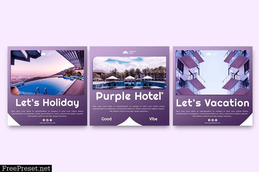 Purple Hotel Instagram Template CNT2G7N