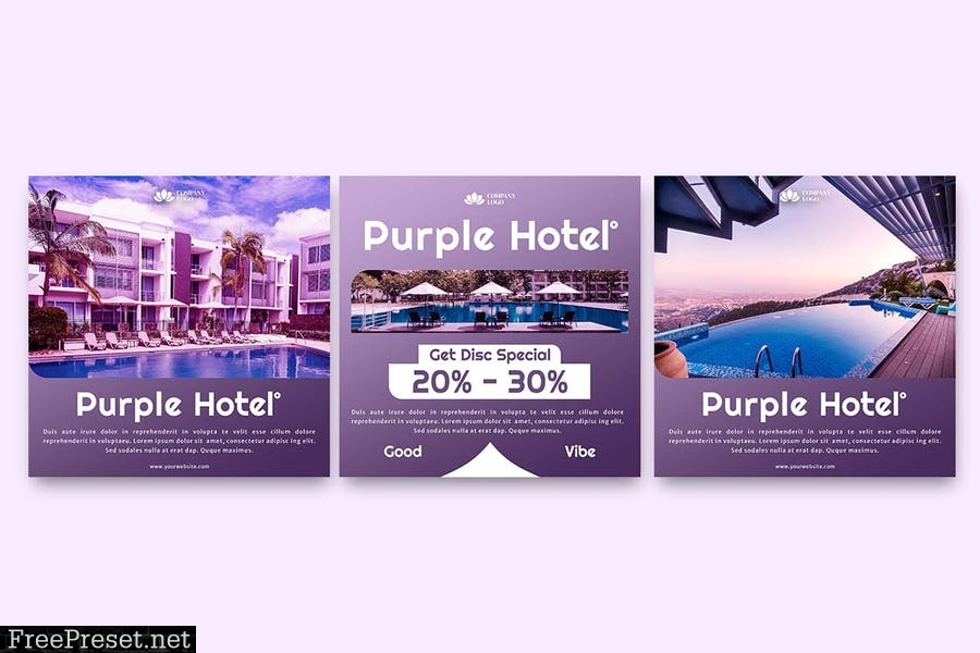 Purple Hotel Instagram Template CNT2G7N