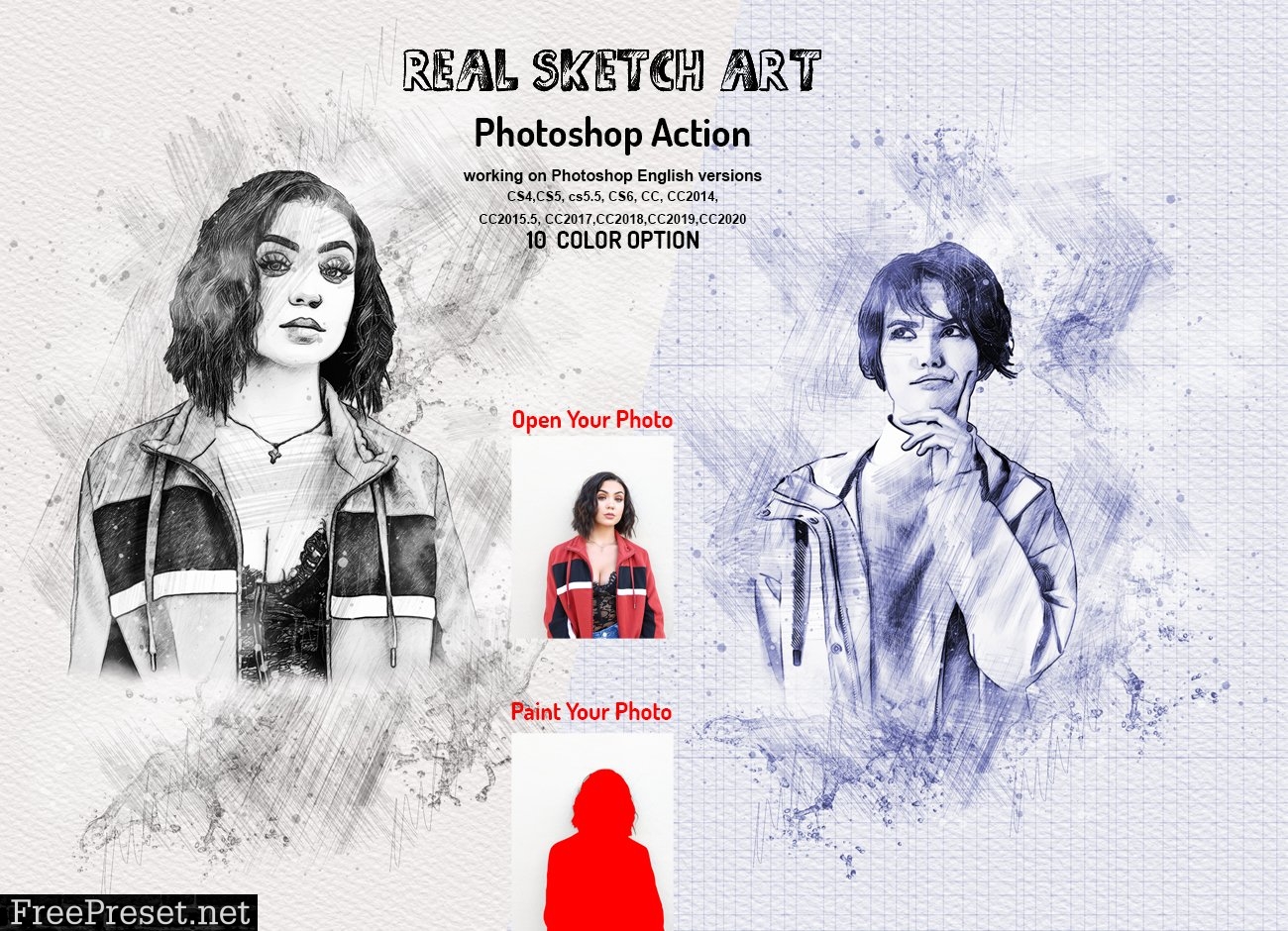 Real Sketch Art Photoshop Action 5990338