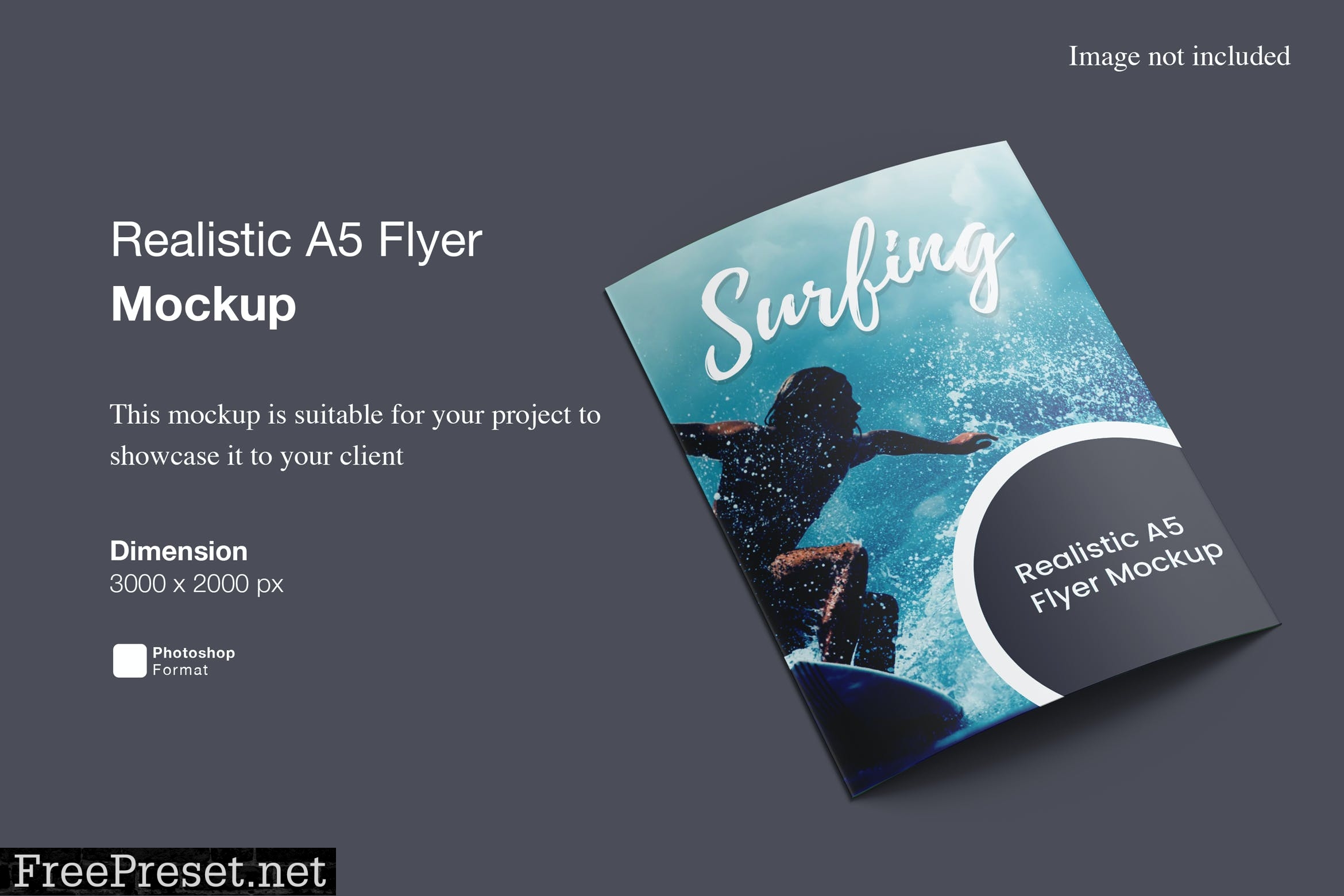 Realistic A5 Flyer Mockup LM42RVZ