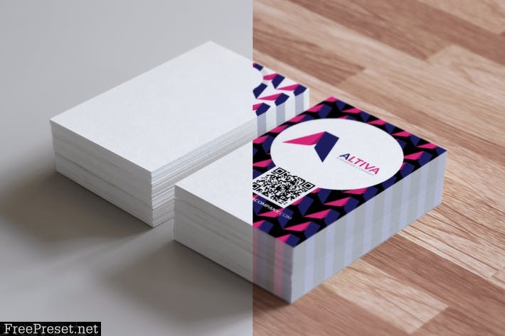 Realistic Business Card Mockups for EU Size