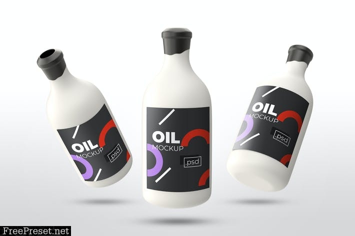 Realistic Oil Bottle Mockups