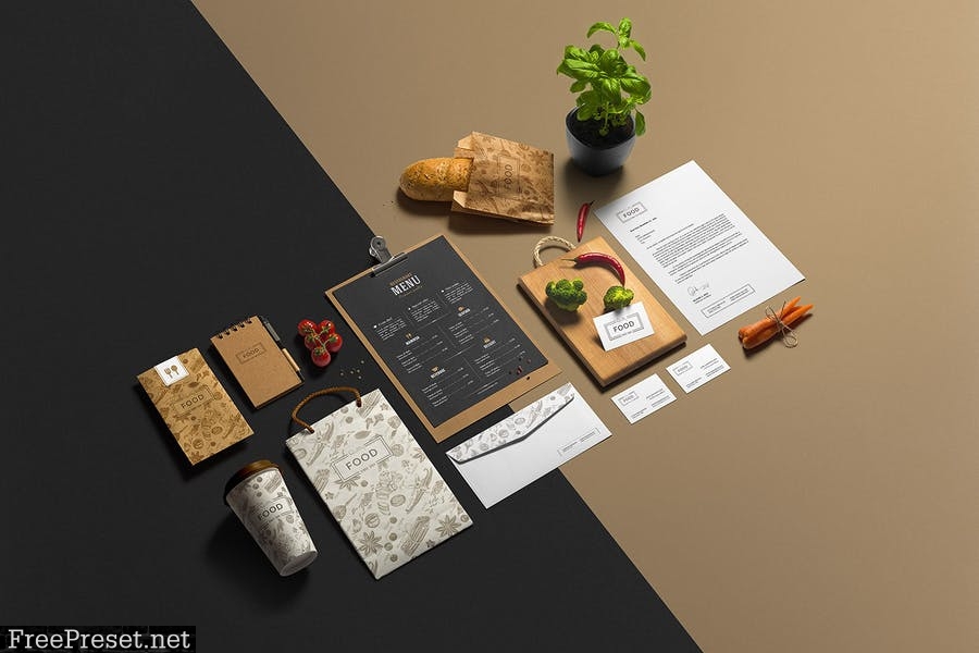 Restaurant & Bar Stationery Branding Mockup