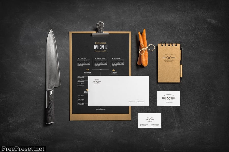 Restaurant & Bar Stationery Branding Mockup