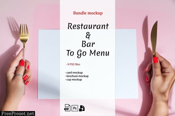 Restaurant & Bar To Go Menu Mockup