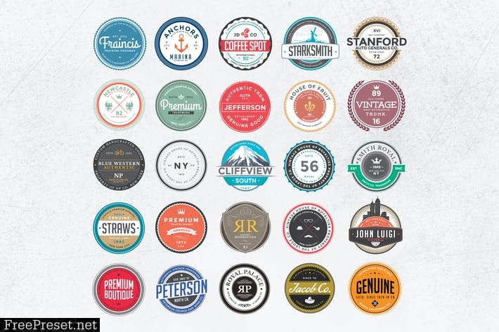 Retro Colorful Badges and Logos NQJUNY