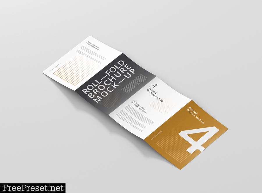 Roll Fold Brochure Mockup Din A4 A5 A6 AX95VT