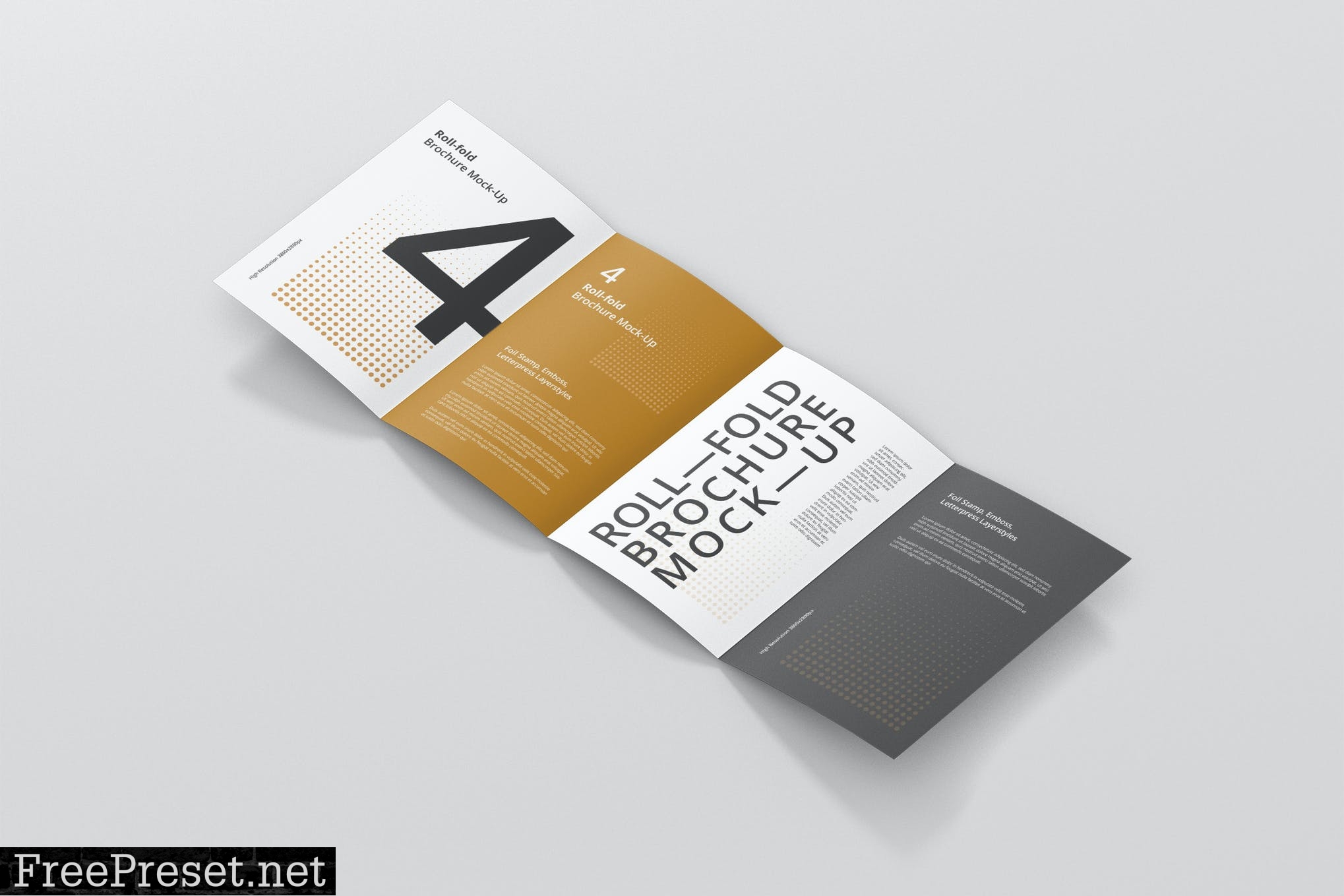 Roll Fold Brochure Mockup Din A4 A5 A6 AX95VT