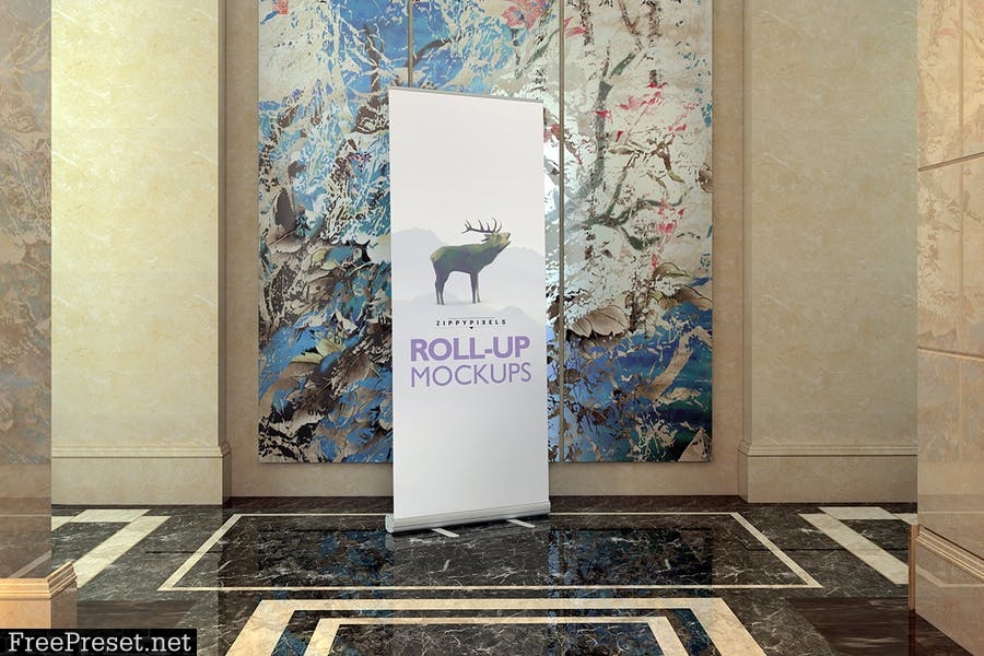 Roll-up Banner Mockup PSD QUEY4G