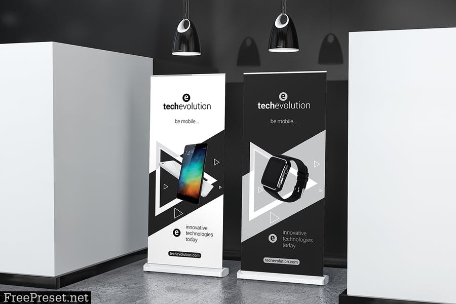 Roll Up Banner Stand Mockup